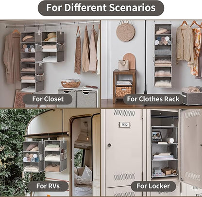 StorageWorks 6-Shelf Closet Organizers, Two 3-Shelf Separable Hanging Shelves