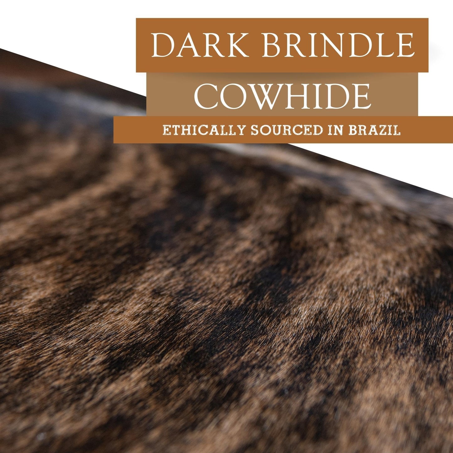 Sunshine Cowhides 100% Genuine Dark Brindle Cowhide Rug - Modern Style Animal Skin Rug & Floor Carpet for Living Room, Bedroom, Kitchen & More - Extra Large (6x7-8 Ft.)
