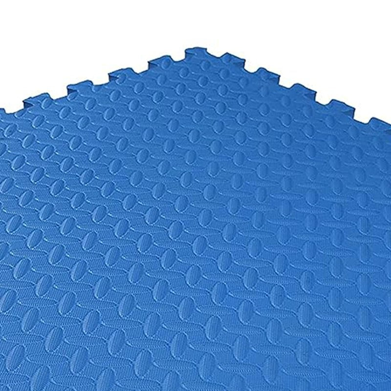 BalanceFrom Puzzle Exercise Mat 3/4" Thick, EVA Interlocking Foam Floor Tiles for Home Gym, Mat for Home Workout Equipment, Floor Padding for Kids, Blue, 24 in x 24 in x 3/4 in, 24 Sq Ft - 6 Tiles