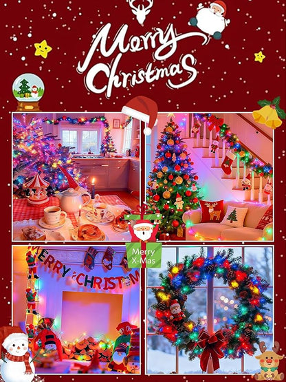 Voice Control Connectable 2PK 164FT 400LED Christmas String Lights Indoor Outdoor with Remote | Smart Twinkle Fairy String Lights 12 Modes & Timer for Xmas Tree Decor (Multicolor)