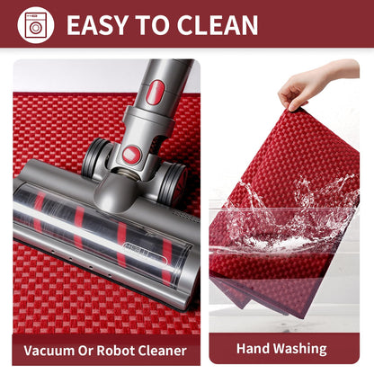 YDKGL Kitchen Rugs Non Slip Washable, Rubber Backing Soft Chenille Braided Kitchen Mats for Floor, Super Absorbent Kitchen Runner Rug Standing Mat Sink Mat, Easy to Clean, Red 17"x47"