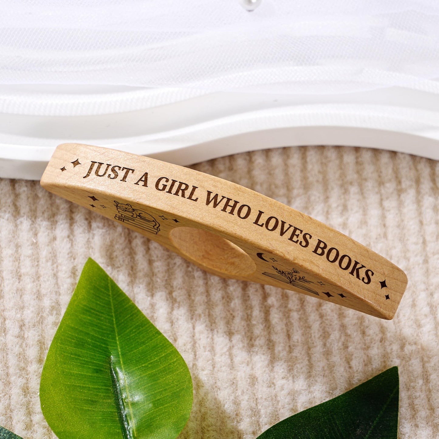 JUST A Girl WHO Loves Books-Personalized Book Page Holder,Christmas Birthday Graduation Gift for Girls Daughter Friend Book Lovers