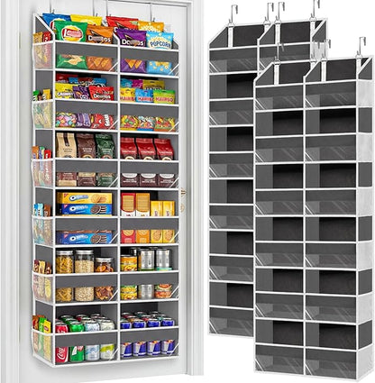 2 Pack Over The Door Organizer 6 Tiers, Extra Large Behind Door Storage of 12