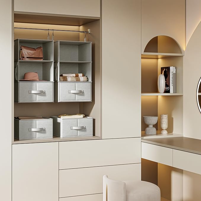 Vailando 3-Shelf Hanging Closet Organizer, Baby Clothes Storage and Organization