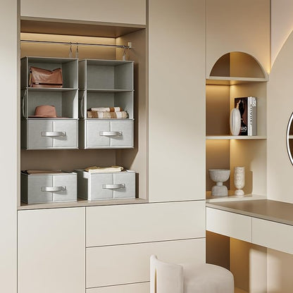 Vailando 3-Shelf Hanging Closet Organizer, Baby Clothes Storage and Organization
