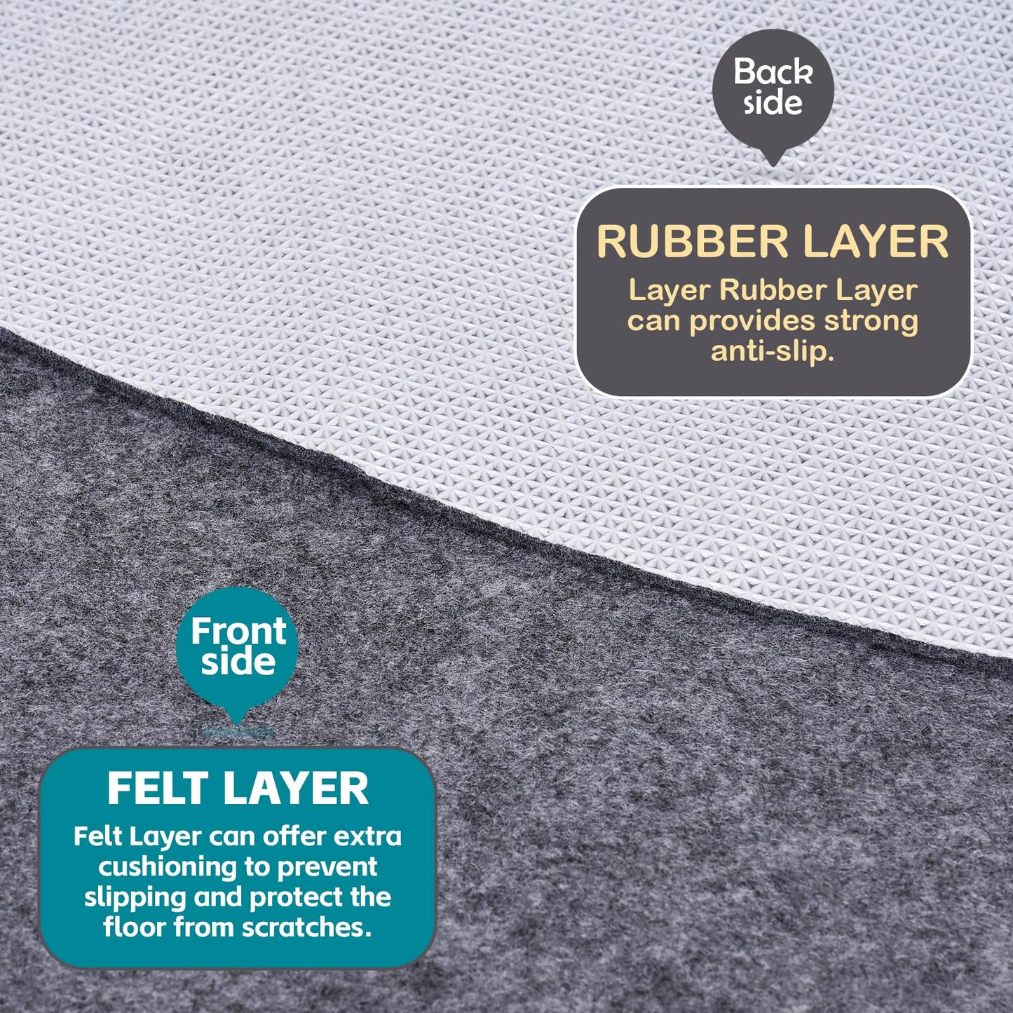 Waterproof Rug Pad Round 1/8 Thick Waterproof Non-Slip Rug Pad, Pad for Hardwood Floors,Rug Pads for All Floors and Finishes, Keeps Carpets in Place Soft and Safe（6FT）
