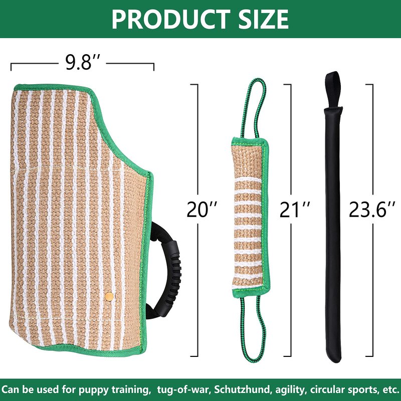 ToLanbbt Dog Bite Training Set - Dog Bite Sleeve Protection Arm and Pillow Tug Toy, Puppy Training Stick, Professional Equipment for K9, IPO, Schutzhund Puppy
