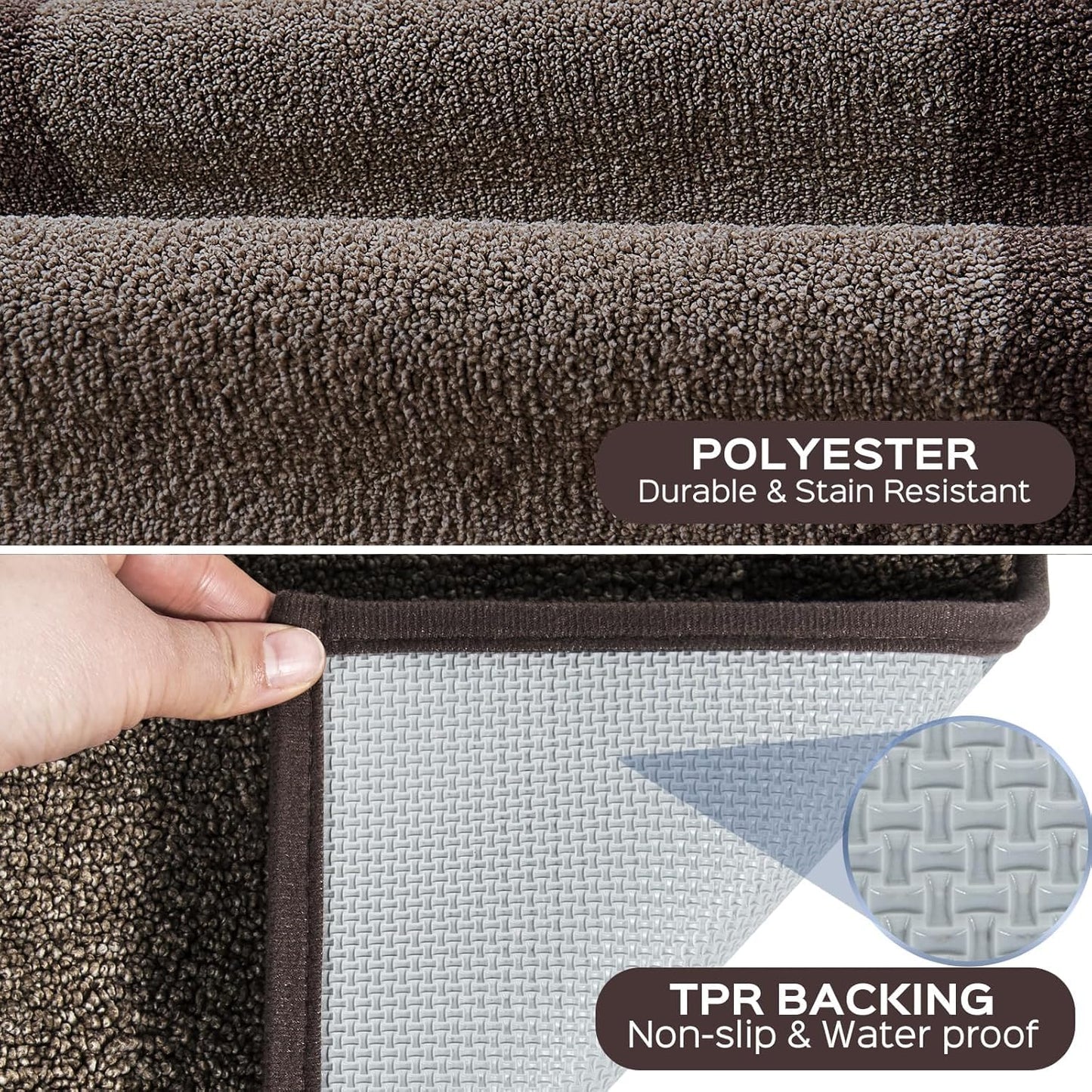 DOMUSTEX Machine Washable Kitchen Rug 32" x 72", Non Slip Indoor Door Rug, Absorbent Entrance Runner Rug for Bedroom, Hallway, Bathroom, Floor (Roll Packing)