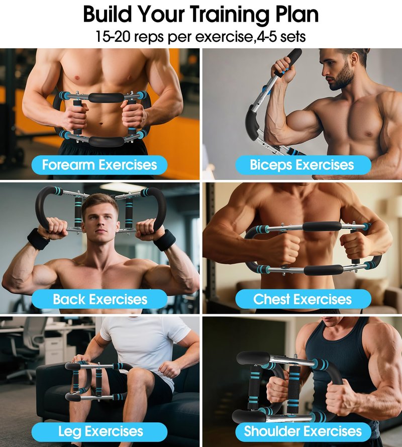 CIRQUISTA Twister Arm Trainer for Men, Adjustable 50-130Lbs Chest Workout Equipment, Arm Trainer, Twister Arm Trainer Portable Shoulder Strength Exerciser Machine for Fitness People