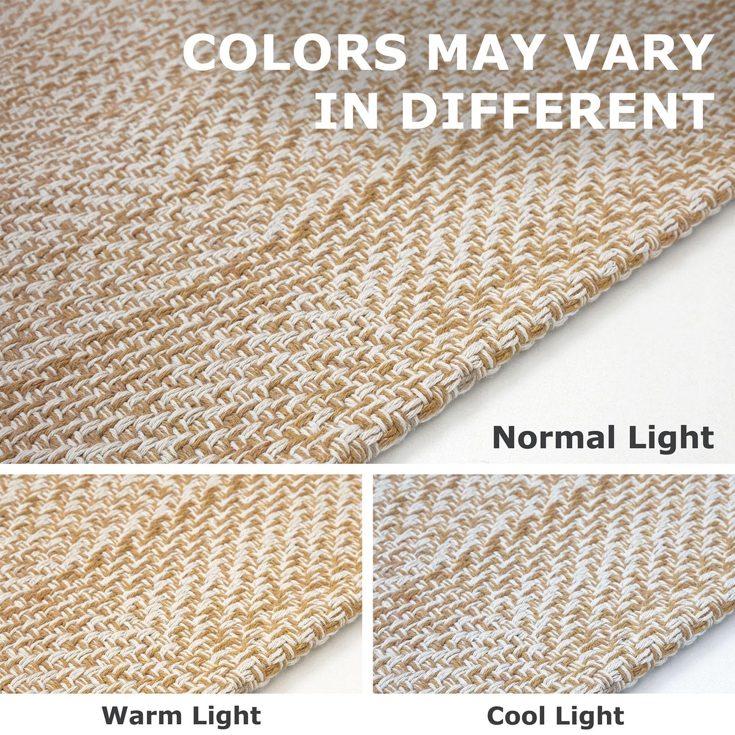 IOHOUZE Washable Area Rug 6x9 Non Slip Rubber Backed Rugs for Living Room, Dining Room Rugs Bedroom Rug, Woven Indoor Floor Carpet for Living Room Nursery, Warm Beige/Orange/Apricot