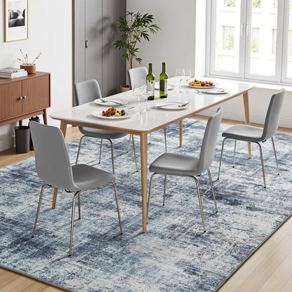 Lofus 9x12 Area Rug for Living Room, Blue Abstract Large Rugs with Non-Slip Backing, Neutral Modern Washable Carpet for Bedroom Dining Room Home Office Nursery Indoor