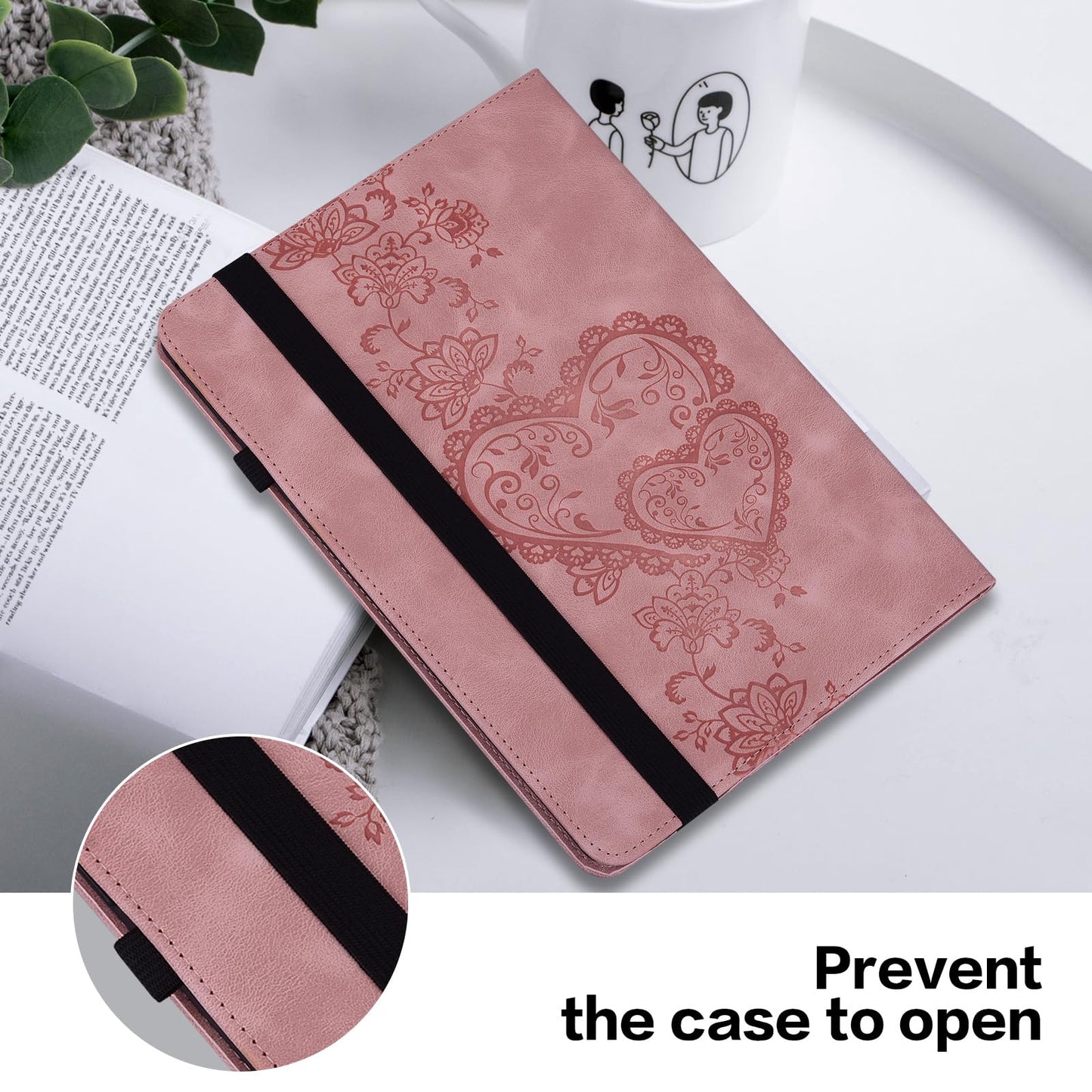 TUOLISG Case for iPad 6th / 5th Generation 9.7 Inch 2018/2017, iPad Air 2 Multi Angle Flip PU Leather Shockproof Case with Pencil Holder/Card Slots, Pink
