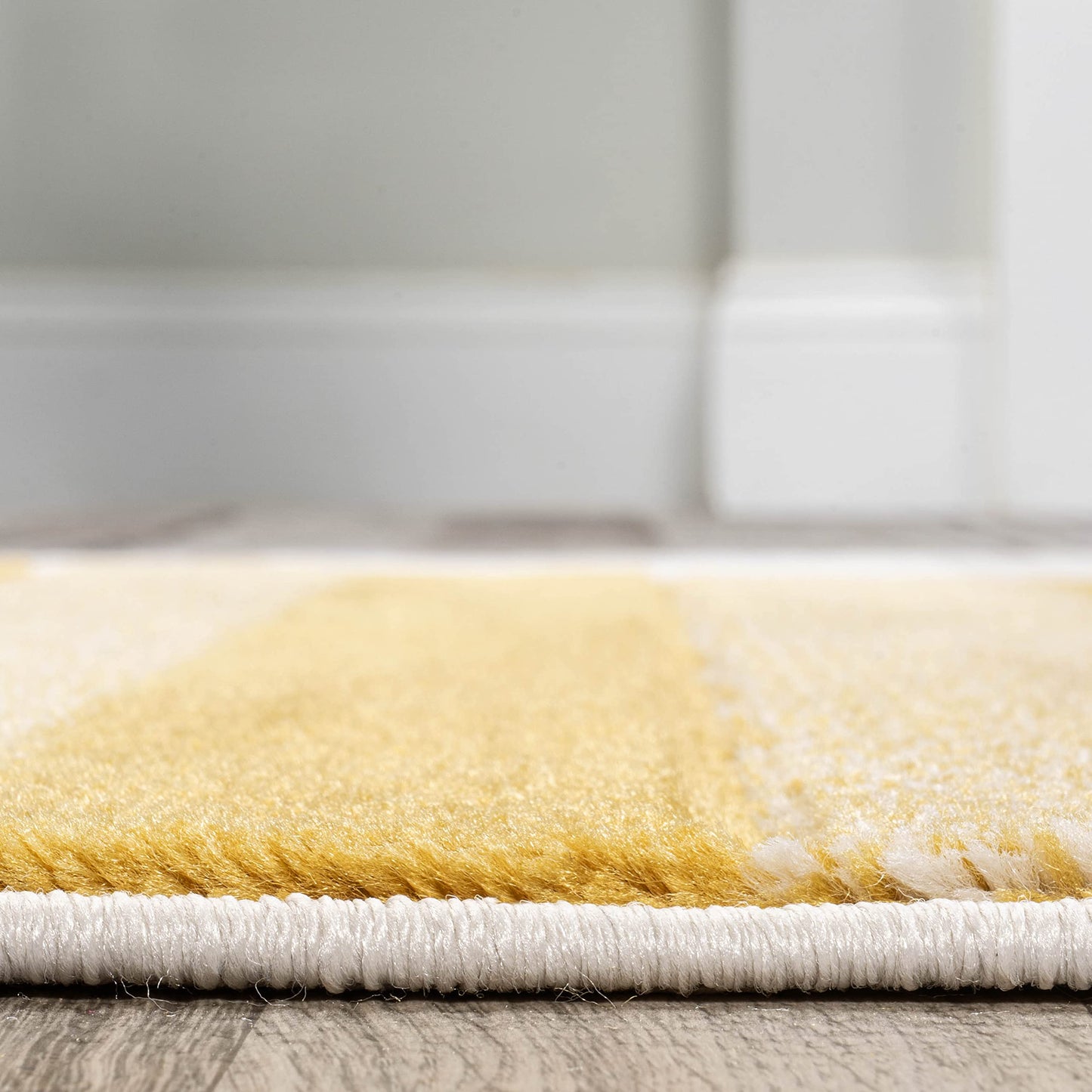 JONATHAN Y Striped Circles Gray/Yellow/Cream Indoor Area Rug 3X5 ft, Nicky Geometric for Living Room, Bedroom, Kitchen, Office, Easy-Cleaning, High Traffic, Pet-Friendly, Non-Shedding UNQ100A-3