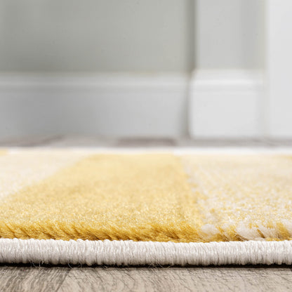JONATHAN Y Striped Circles Gray/Yellow/Cream Indoor Area Rug 3X5 ft, Nicky Geometric for Living Room, Bedroom, Kitchen, Office, Easy-Cleaning, High Traffic, Pet-Friendly, Non-Shedding UNQ100A-3