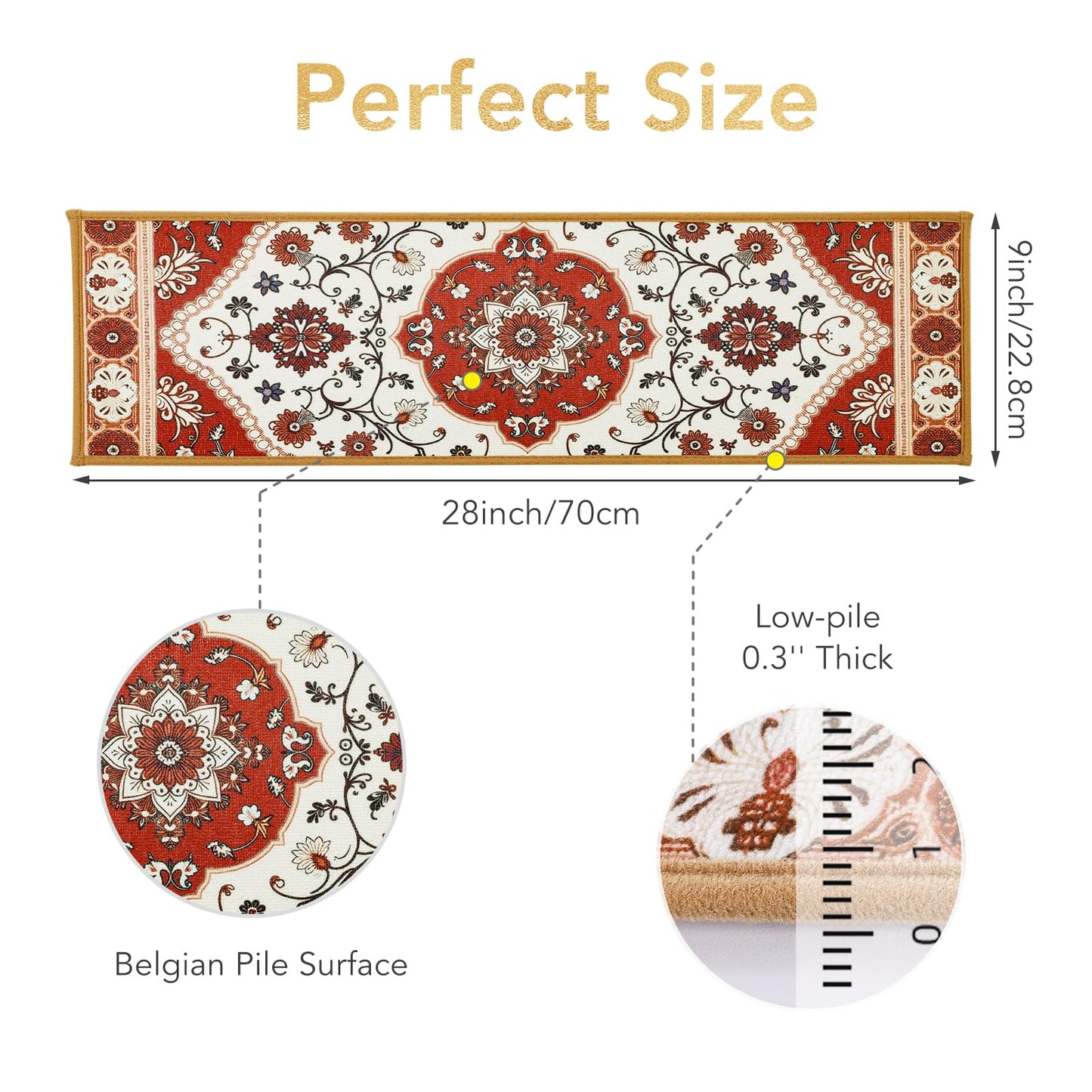 Carpet Stair Treads for Wooden Steps 15pcs, 9"X28"Carpet for Stairs Indoor with Soft Surface, Stairs Treads Non Slip,Peel and Stick Adhesive,Reusable,Kid,Senior,Pet-Friendly(Burgundy White)