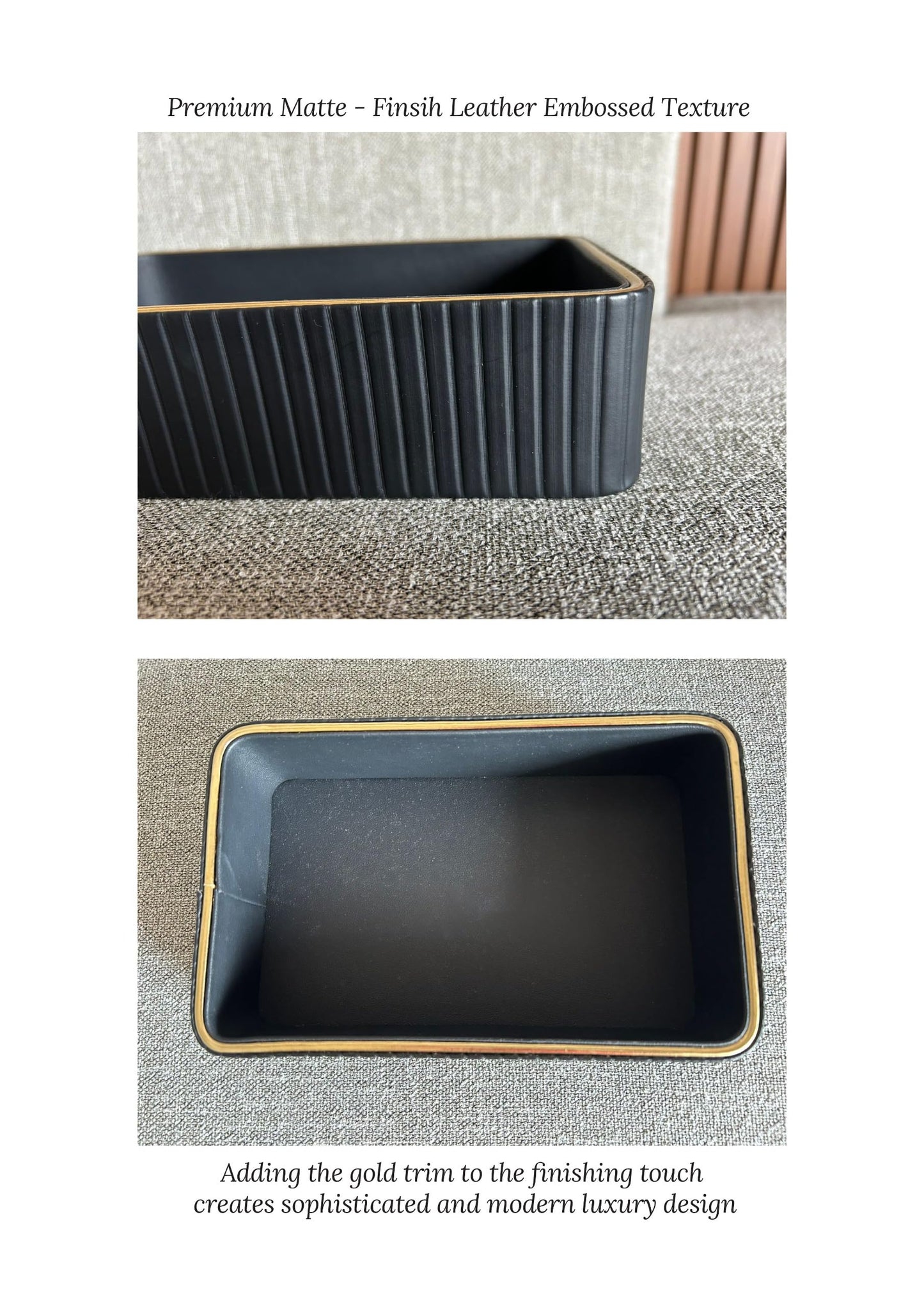 CASA MOCA Valet Tray, Small Leather Tray, Wallet Tray, Vanity Tray, Catch All Tray, Nightstand Tray Organizer, Bedside Organizer Tray, Office Desk Organizer (Black Onyx) for Men and Women.