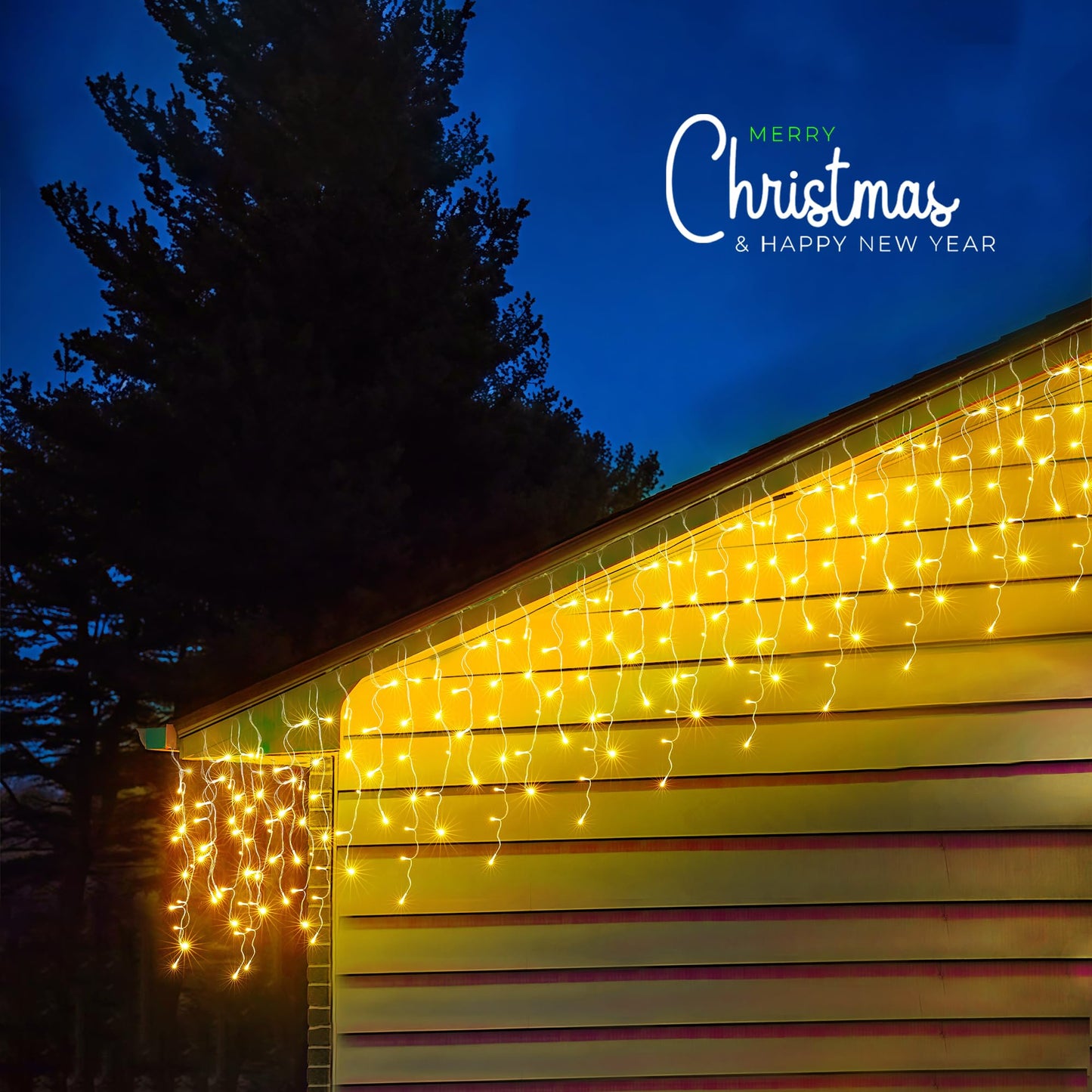 WBao Christmas Lights Outdoor, 432 LED 33FT Icicle Lights with 81 Drops, Remote Control, 3 Timer Settings, 8 Modes, Waterproof, Connectable Fairy Lights for Wedding, Holiday Eaves Decor, Warm White