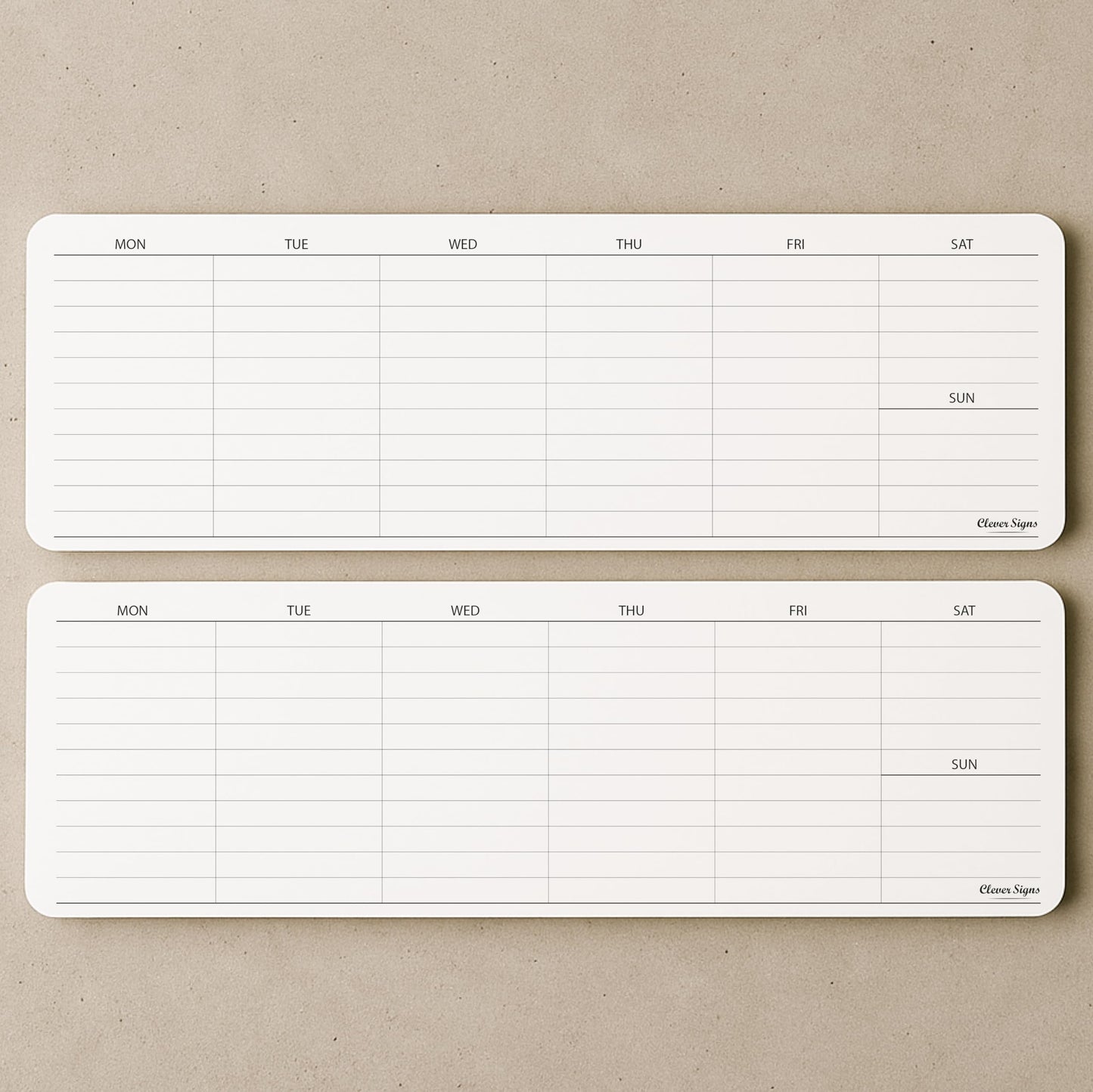Weekly Planner Pad, Weekly To Do List Notepad, Tear Off Undated Weekly Planner Notepad, 2 Pack, 50 Sheet Each, 4,2" X 11,7", Premium Thick Paper with Cardboard Back Support, Weekly Desk Planner by CLEVER SIGNS