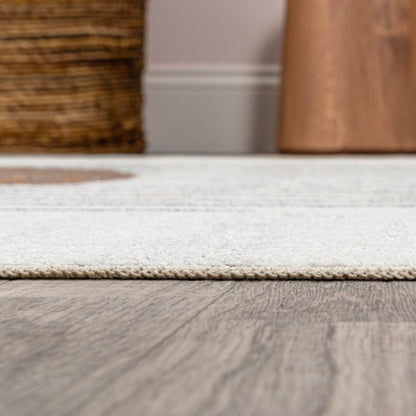JONATHAN Y Machine Washable Cream/Terra Indoor Area Rug 4X6 ft, Kallax Geometric Modern Low-Pile for Living Room, Bedroom, Kitchen, Office, Easy-Cleaning, Pet-Friendly, Non-Shedding WSH311A-4