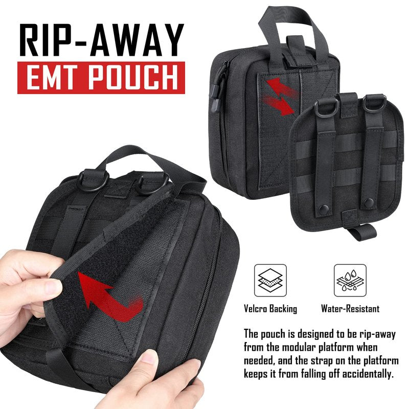 LIVANS 1000D First Aid Bag Empty Medical Ifak Pouch Molle EMT Pouches Rip-Away Tactical Military Trauma Emergency Medic Bag