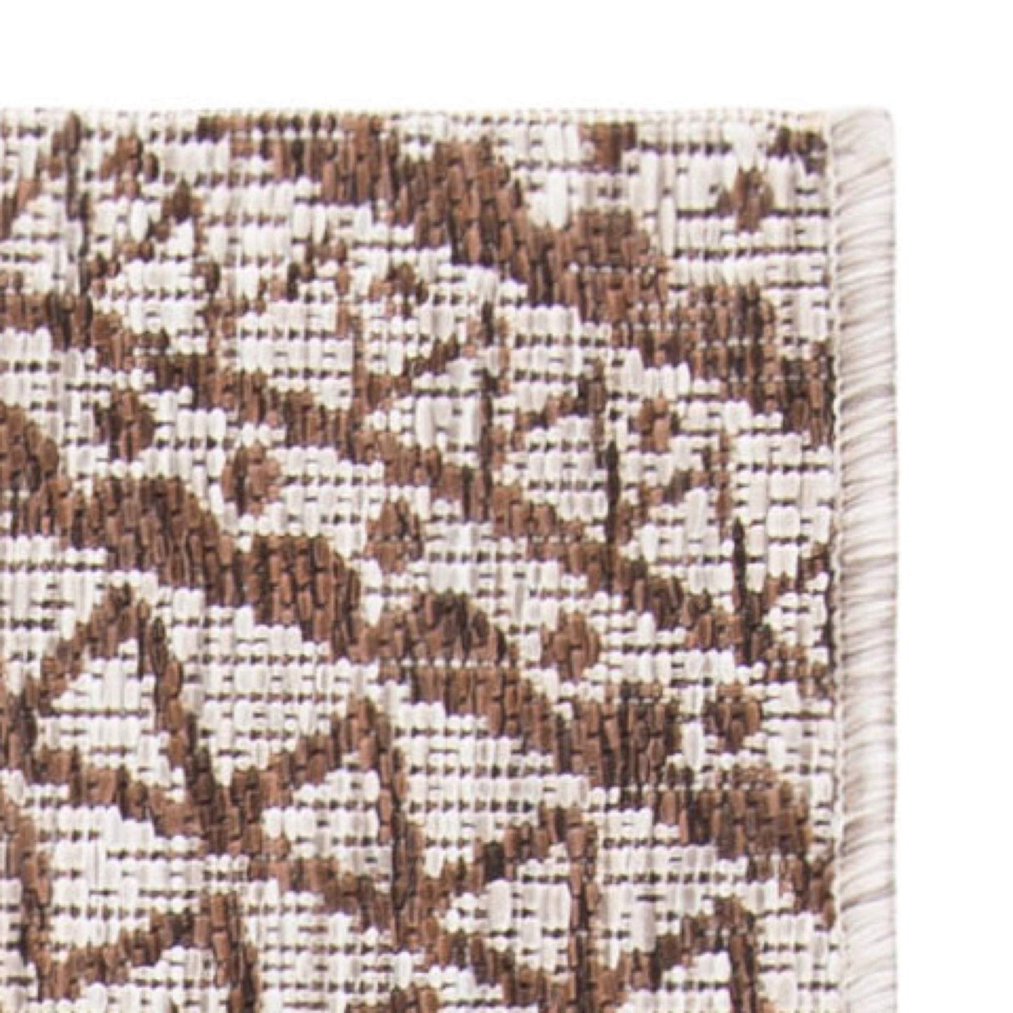 SAFAVIEH Washable Rug Outdoor Courtyard Collection - 5'3" x 7'7", Light Beige & Light Brown, Non-Shedding & Easy Cleaning, Ideal for Patio, Backyard, Mudroom (CY8736-36312)