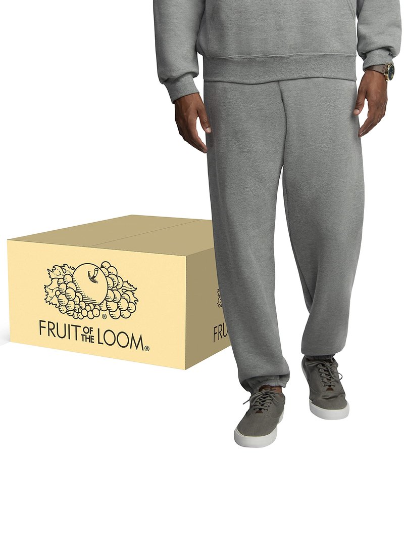 Fruit of The Loom Men's Eversoft Fleece Sweatpants, 12 Pack - Grey Heather, 4X-Large