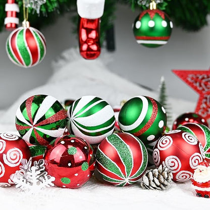 Christmas Balls Ornaments for Xmas Tree- 30Pcs Shatterproof Christmas Tree Decorations, 2.36" Hanging Balls Muti-Color Xmas Ball Ornaments Set for Holiday Party Decoration