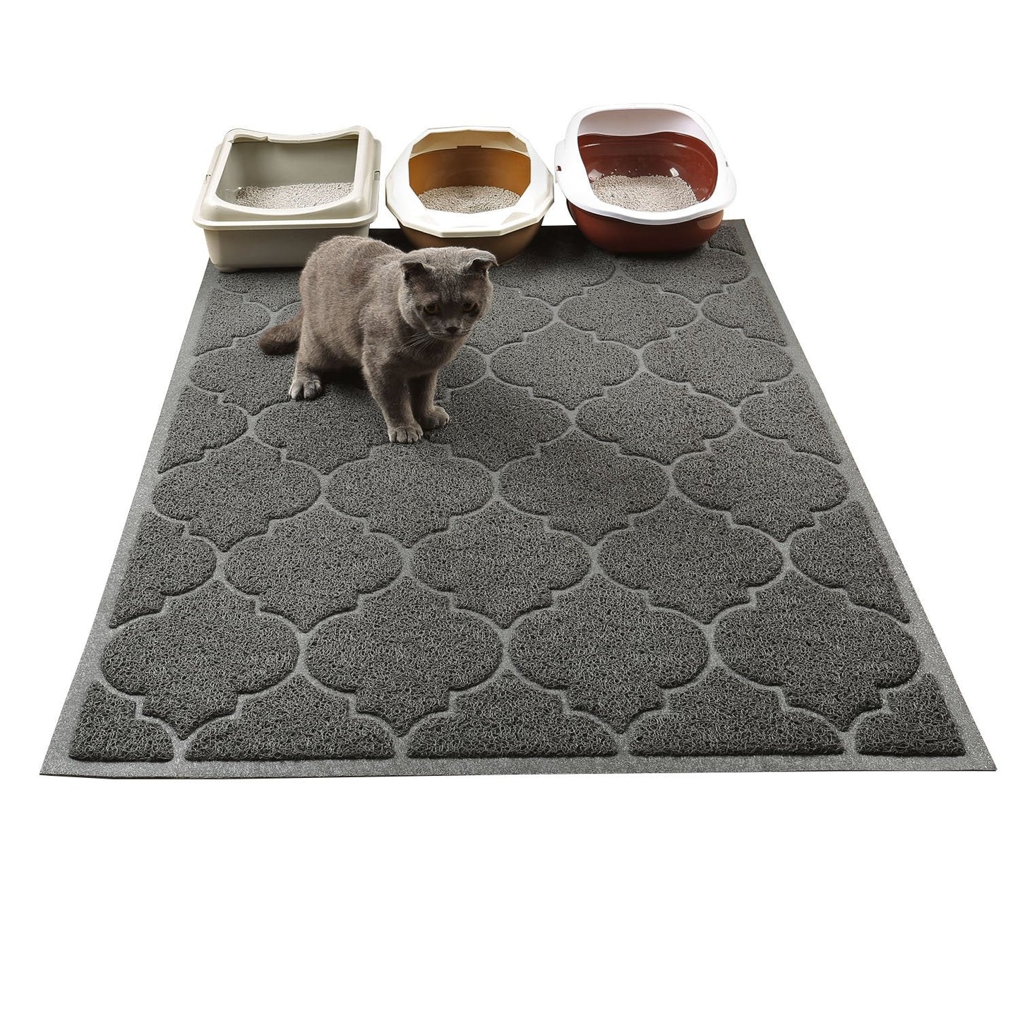 LittleTiger Cat Litter Mat, XL Super Size, Phthalate Free, Easy to Clean, 46x35 Inches, Durable, Soft on Paws, Large Litter Mat.