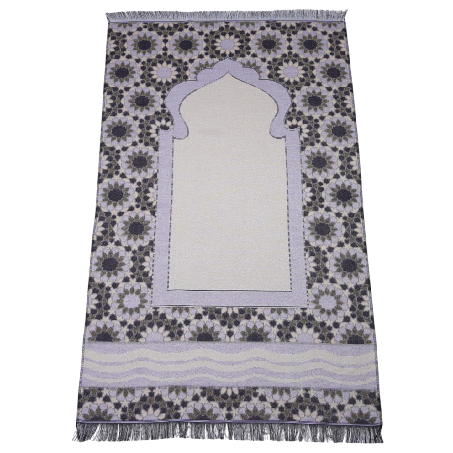 Modefa Turkish Travel Prayer Mat - Muslim Prayer Rug - Thin Woven Cotton Traditional Janamaz Sejjadah for Men Women - Prayer Matt Islam Praying Mat Stargazer (Purple)