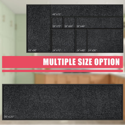 Kuyal Front Door Mat, 4'x6' Indoor Outdoor Entrance Mat, Commercial Floor Mats Inside Outside Entrance, Heavy Duty Durable Welcome, Rubber Backing Non Slip Outdoor Mats for Entryway,Black