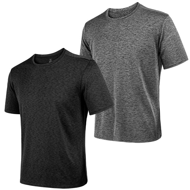 AJGAI 2&5 Pack Men's Sports T Shirts,Crew Neck Breathable Quick-Dry Short Sleeve, Lightweight Tee for Athletic Running