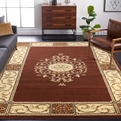 Superior Indoor Area Rug, Plush Carpet Cover, Traditional Oriental Medallion, Perfect for Hallway, Entryay, Living, Dining, Bedroom, Office, Kitchen, Medallion Collection, 3' x 5', N/A
