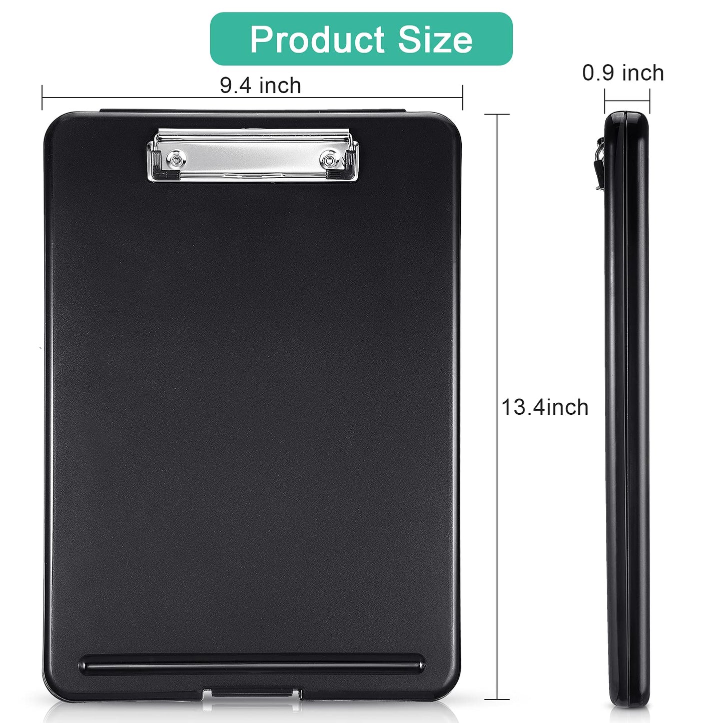 4 Pieces Clipboard with Storage Plastic Storage Clipboard Nursing Foldable Clip Board with Low Profile Clip for Student Teacher Nurse Employee, Letter Size 9. 5 x 13. 5 Inch