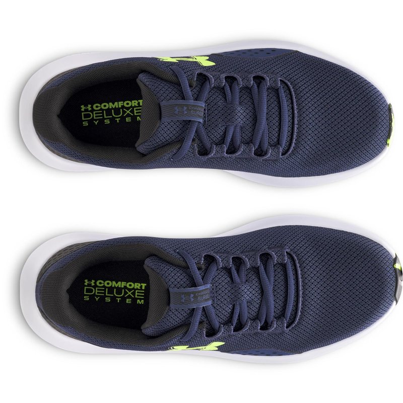 Under Armour Men's Charged Surge 4, (404) Washed Navy/Black/High Vis Yellow, 13, US