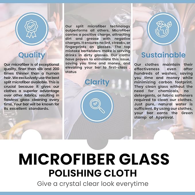 Trendy Bartender Toast to Perfection Microfiber Glass Polishing Lint-Free Cloth