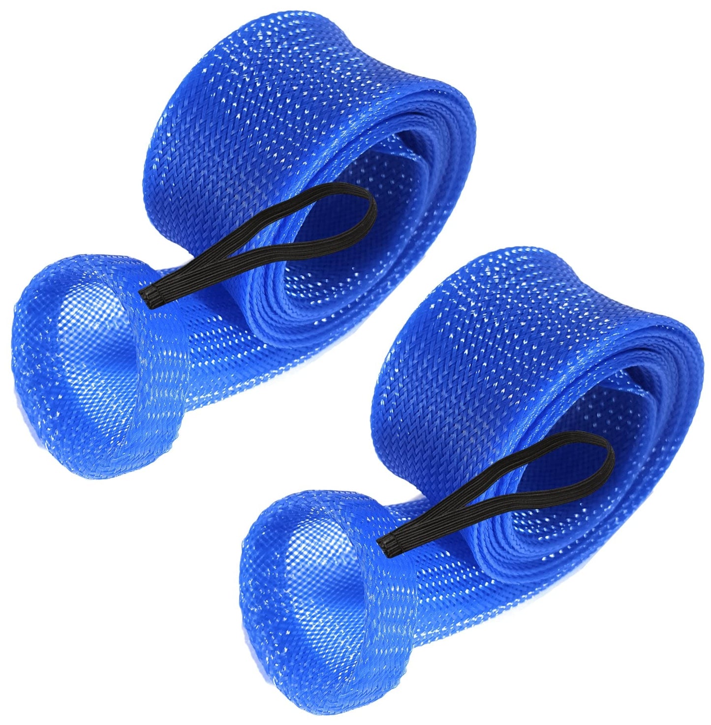 Reaction Tackle Rod Socks, Fishing Rod Sleeves and Covers for Spinning and Casting Rods, Breathable Mesh Rod Protectors with Elastic Band - Casting / Point End / 1.25" x 67" Blue (2-Pack)