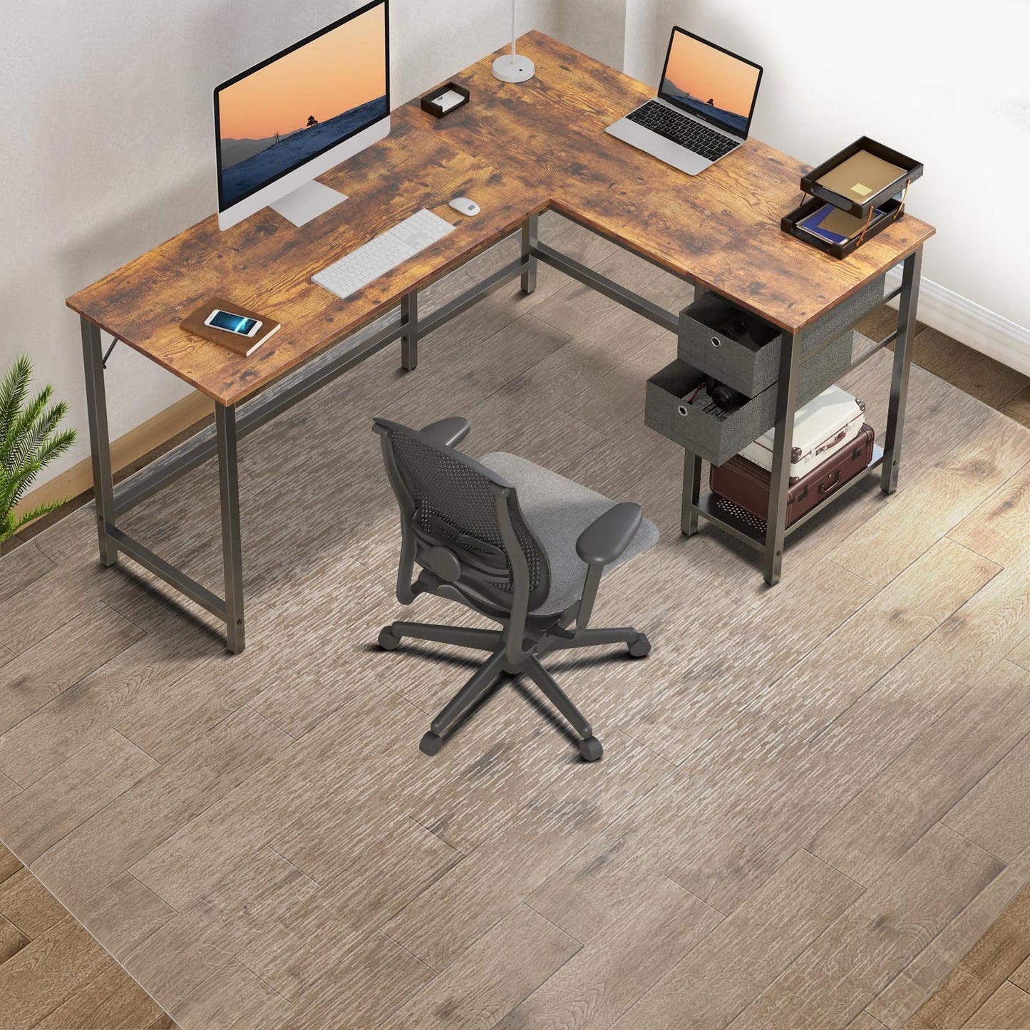 Clear Chair Mat, TYDLE 50" x 65" Large Office Chair Mat for Hard Floor, Vinyl Floor Mat for Gaming Chairs, Slip Resistant Floor Protector Rolling Computer Desk Mat for Hardwood Floor, Clear