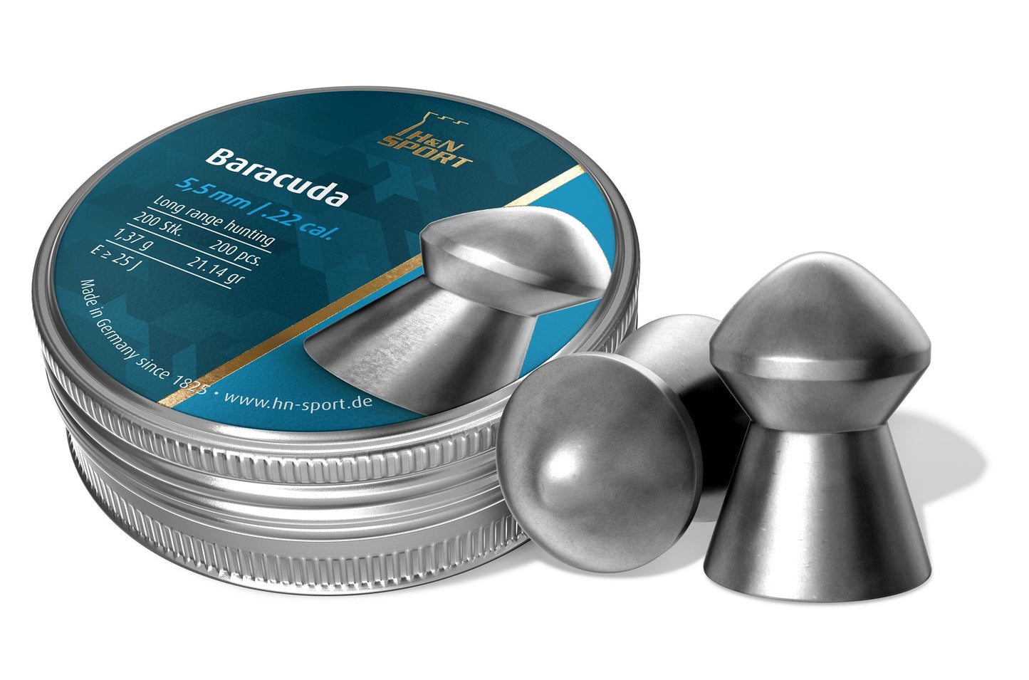 H&N Sport H&N Baracuda Domed Airgun Pellets .22 Caliber / 21.14 Grains (200 Count), PY-P-18