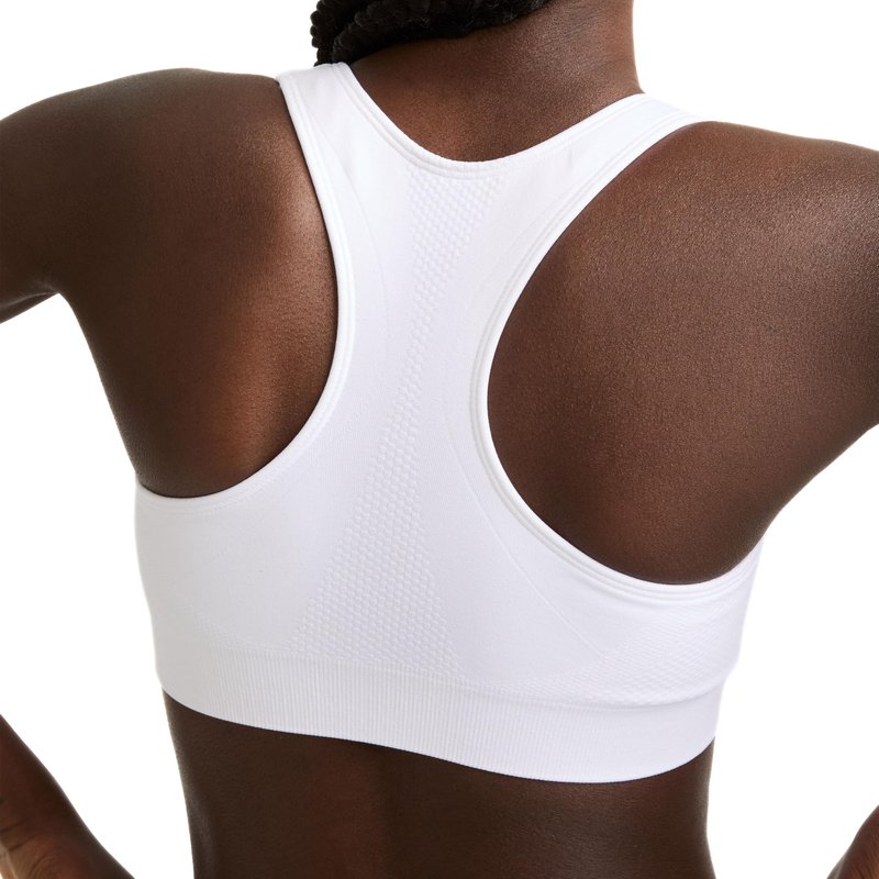 Champion Women's The Infinity Racerback Sports Bra, Moderate Support, Seamless, Moisture-Wicking, White, Large