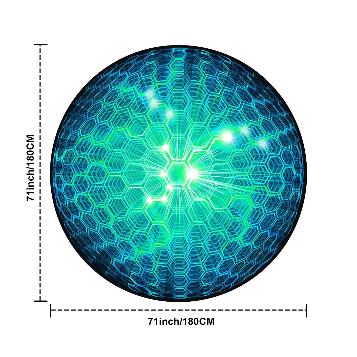 DJNEAR Geometric Round Rug 6ft 3D Honeycomb Circle Area Rugs Modern Aesthetic Carpet Living Dining Room Bedroom Throw Rugs Floor Mat Doormat Home Decor, Teal