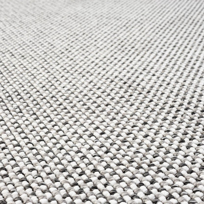 LUXE WEAVERS Solid Machine Woven White Dark Gray 4x6 Area Rug, Indoor Stain-Resistant Carpet