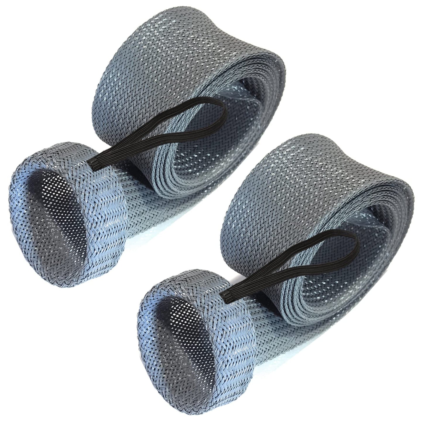 Reaction Tackle Rod Socks, Fishing Rod Sleeves and Covers for Spinning and Casting Rods, Breathable Mesh Rod Protectors with Elastic Band - Spinning / Flat End / 2" x 67" Metal Gray (2-Pack)