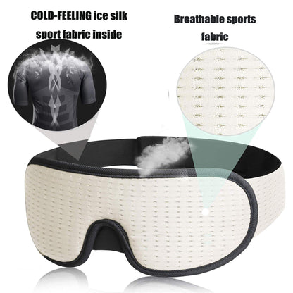 LEEKEN 3D Sleeping Eye Mask - 100% Lights Blockout Sleep Mask for Men Women, Cool Sports Fabric Eye Cover for Travel/Nap/Night Sleeping,Comfortable and Breathable… (mesh-Grey)