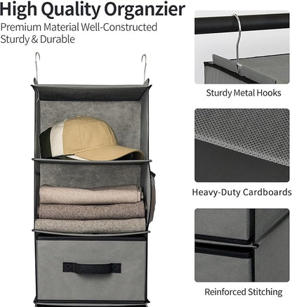 GRANNY SAYS 6-Shelf Hanging Closet Organizer, Separable to 2 Pack 3-Shelf
