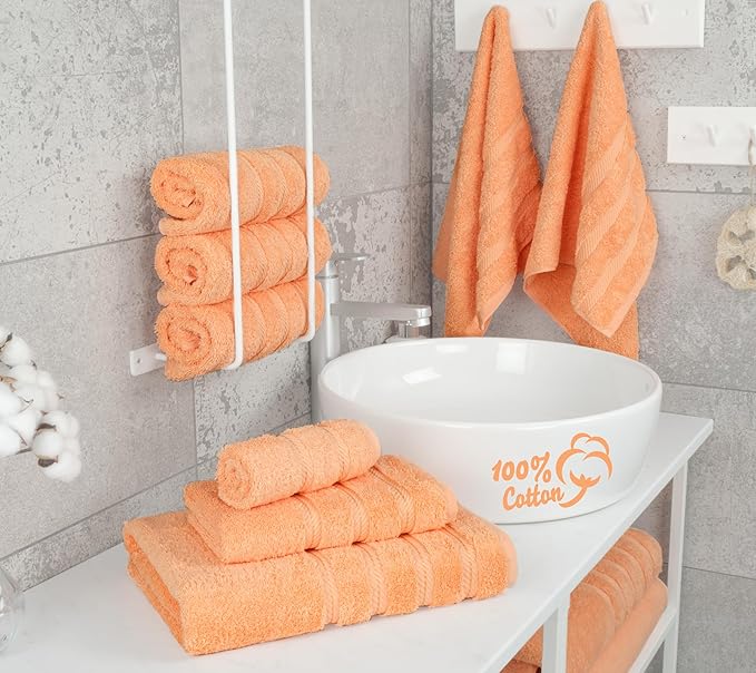 American Soft Linen Luxury 6 Piece Towel Set, 2 Bath Towels 2 Hand Towel 2