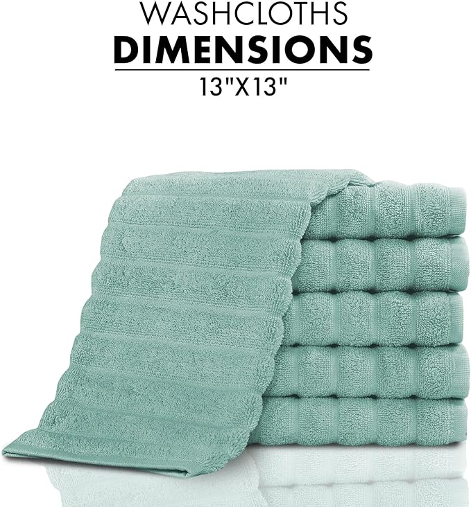 Classic Turkish Towels CTT Luxurious 100% Turkish Cotton Washcloths 6 Pack