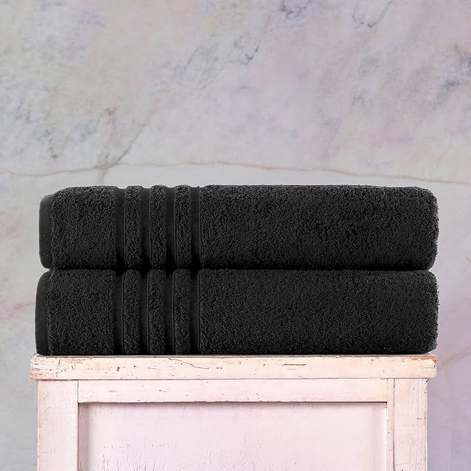 Hawmam Linen Jumbo Large Bath Sheets Towels 2 Pack Soft and Absorbent