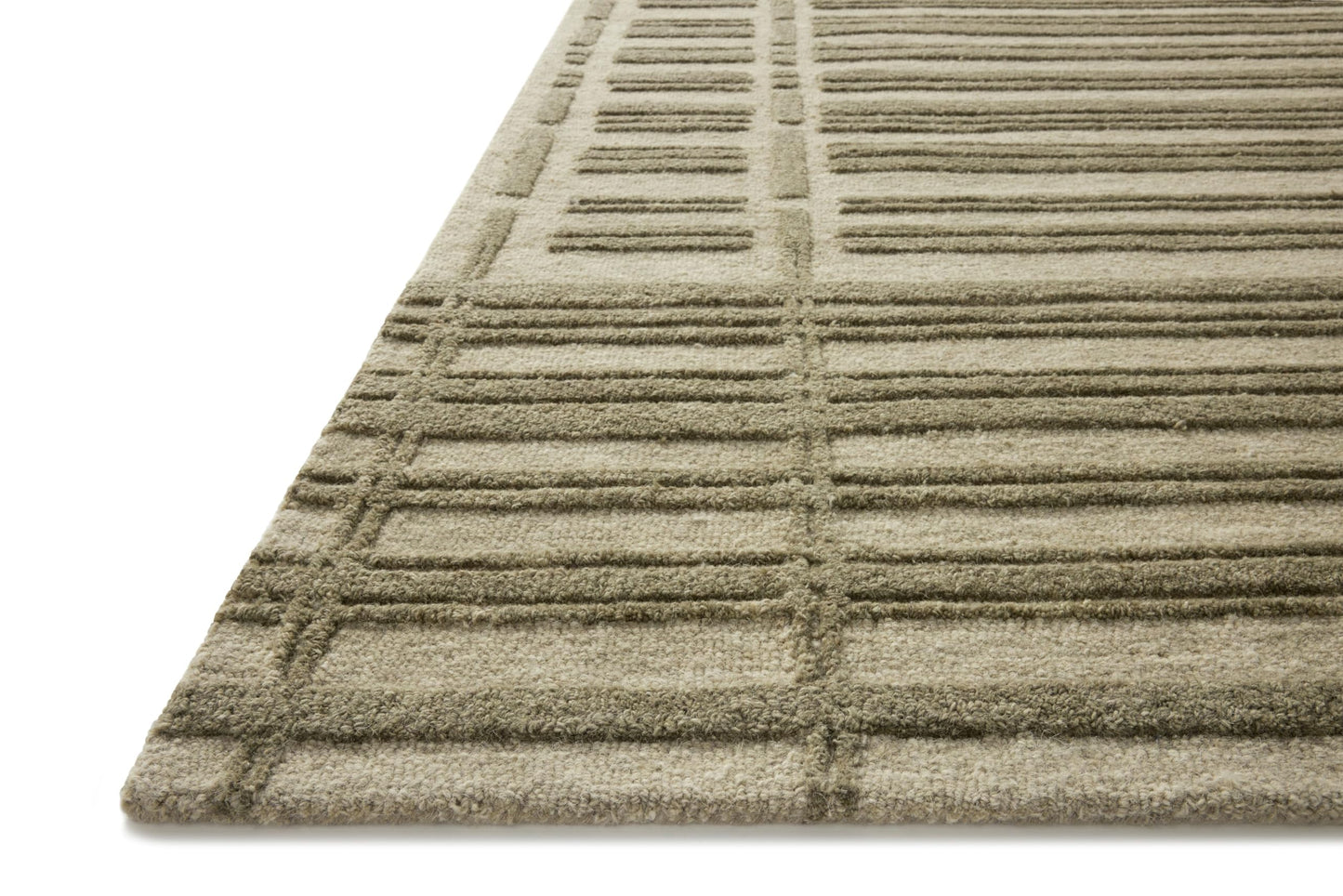 Loloi Chris Loves Julia Bradley Collection, Sage & Olive, 5'-0" x 7'-6" Area Rug – Classic Striped Area Rugs for Living Room, Bedroom, Entryway & Hallway, High Traffic Area Home Decor Rug