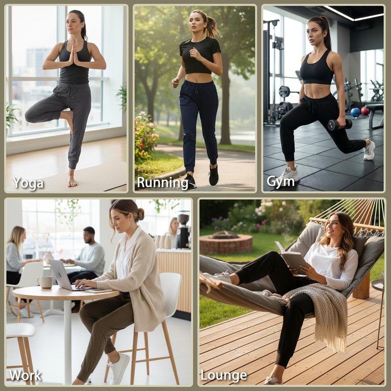 FULLSOFT Sweatpants for Women-Womens Joggers with Pockets Lounge Pants for Yoga Workout Running (Black,Medium)
