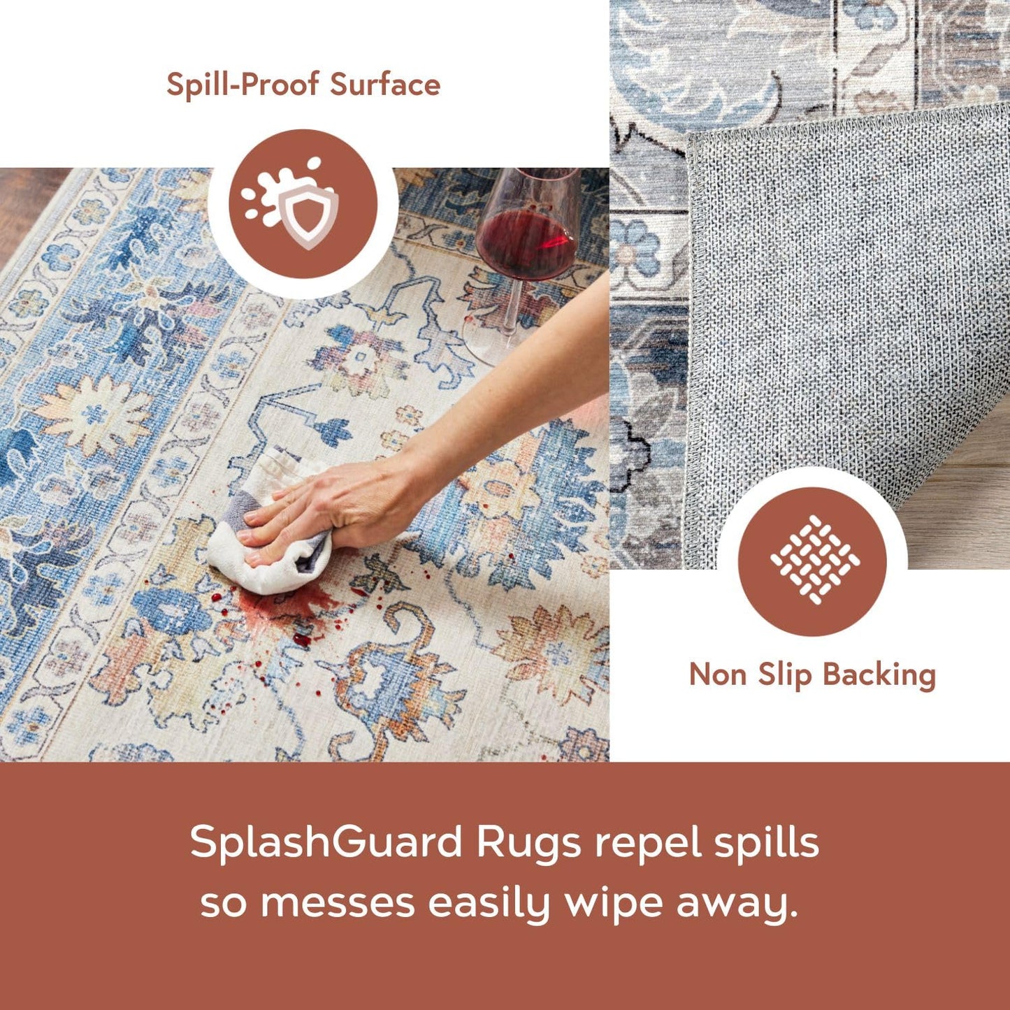 Nuloom Splashguard Úna Tan/Ivory, 4' x 6', Geometric, Soft and Cozy, High Traffic, Stain Resistant, Easy Clean, Durable, Machine Washable Area Rug for Bedroom, Living Room, Dining, Den, Foyer